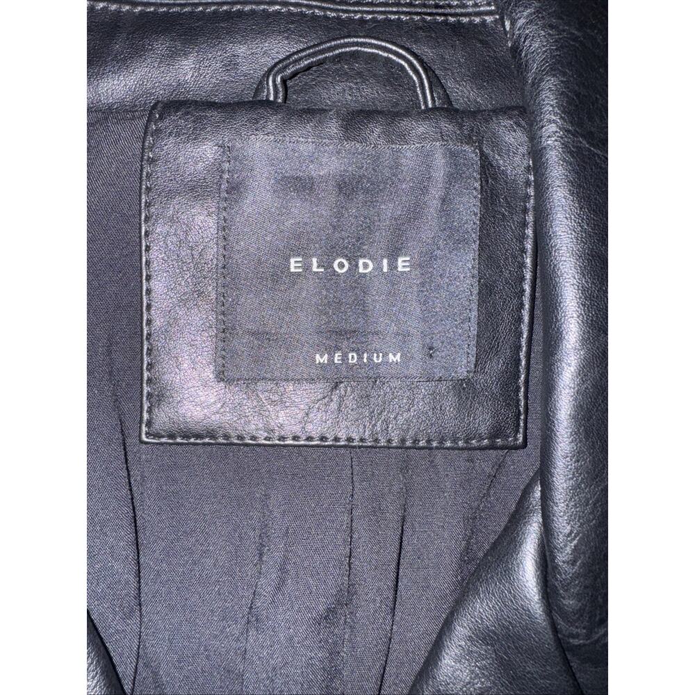 ELODIE Moto Jacket Womens Medium Black Faux Leather Biker Grunge Goth Baddie - Picture 3 of 8